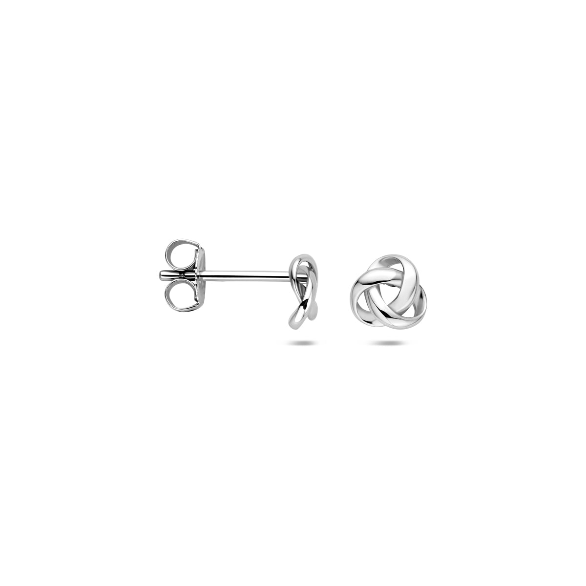 Oorknoppen knoop zilver gerhodineerd 6 mm