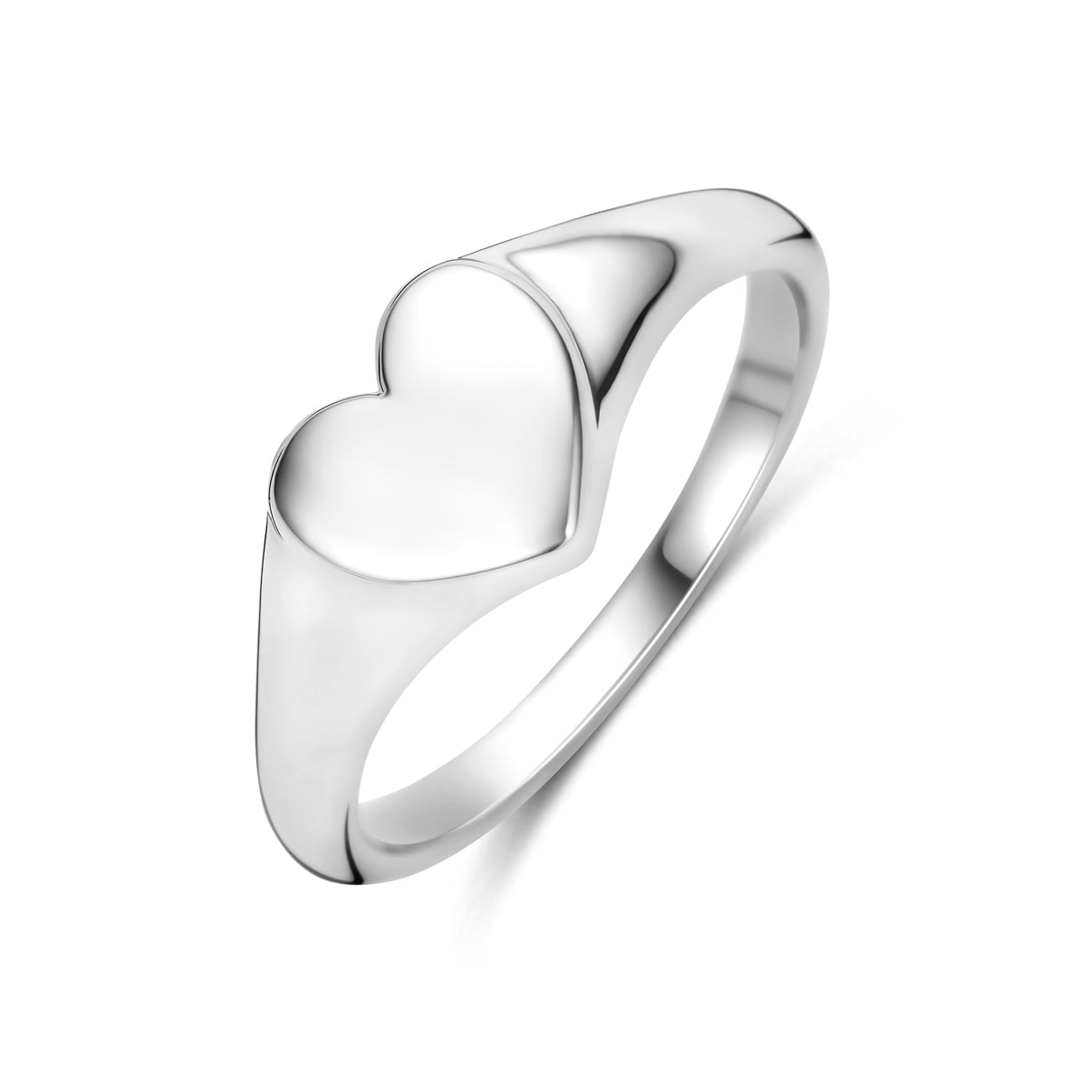 Ring hartje zilver gerhodineerd