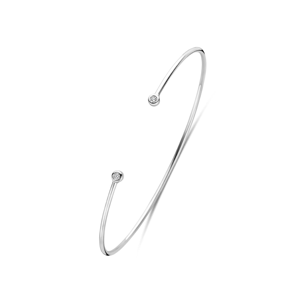 Armband klemband zirkonia zilver gerhodineerd 61 mm