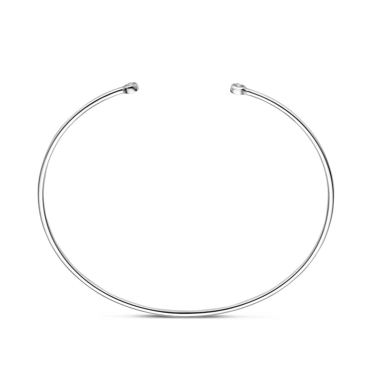 Armband klemband zirkonia zilver gerhodineerd 61 mm