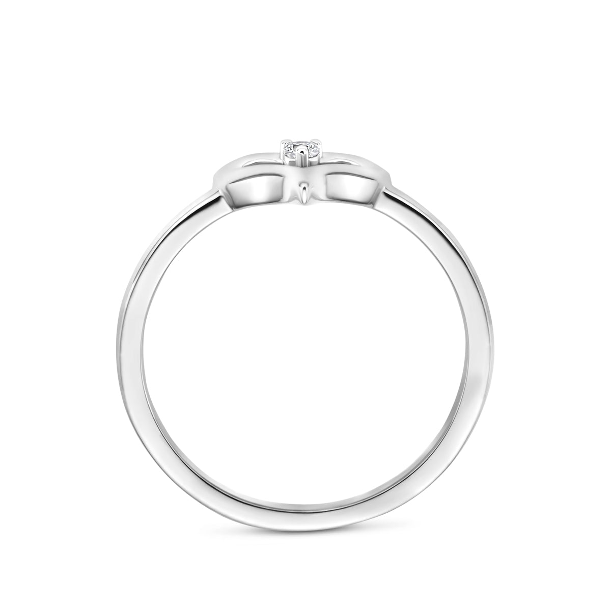 Ring hartje zirkonia zilver gerhodineerd