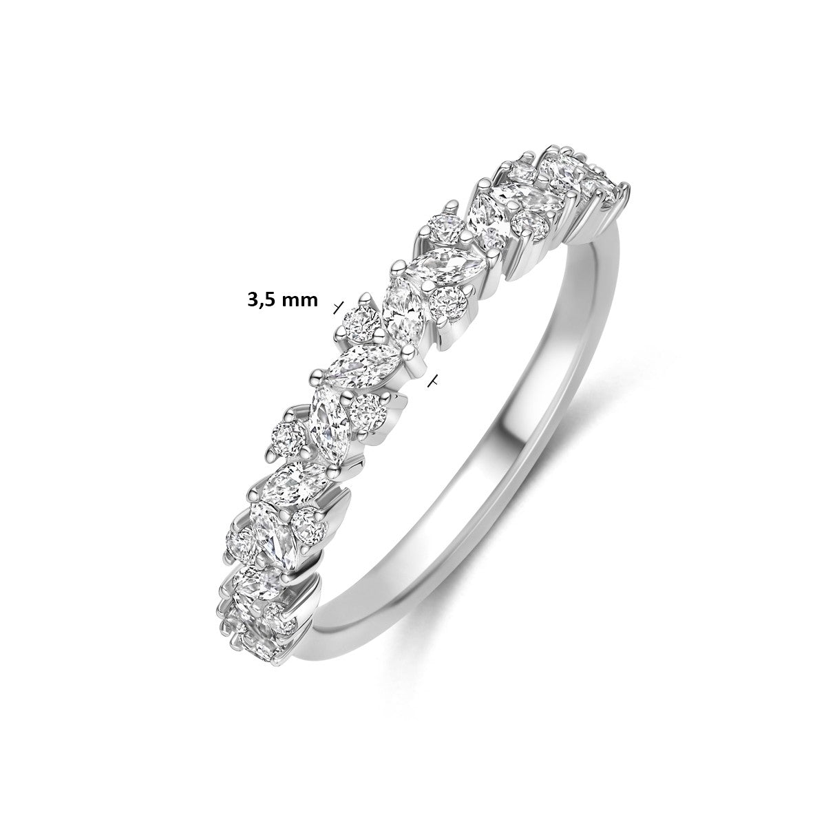 Ring zirkonia zilver gerhodineerd 3.5 mm