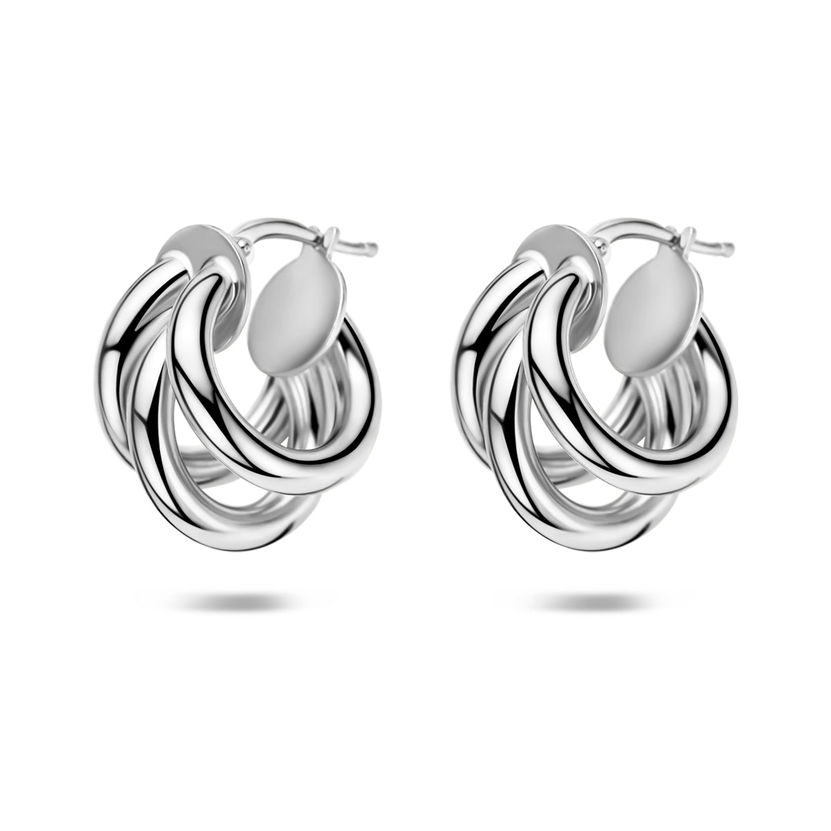 Oorringen zilver gerhodineerd 21,5 mm