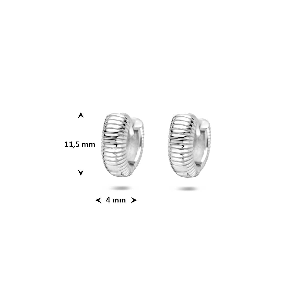 Klapoorringen zilver gerhodineerd 11,5 mm