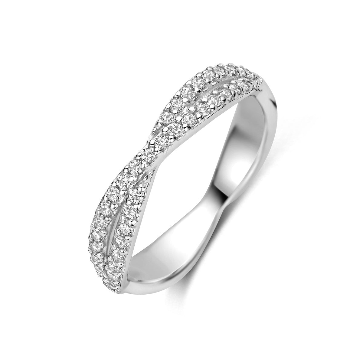 Ring zirkonia zilver gerhodineerd 4 mm