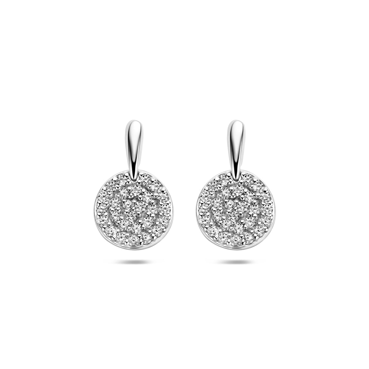 Oorhangers zirkonia zilver gerhodineerd 17,5 mm