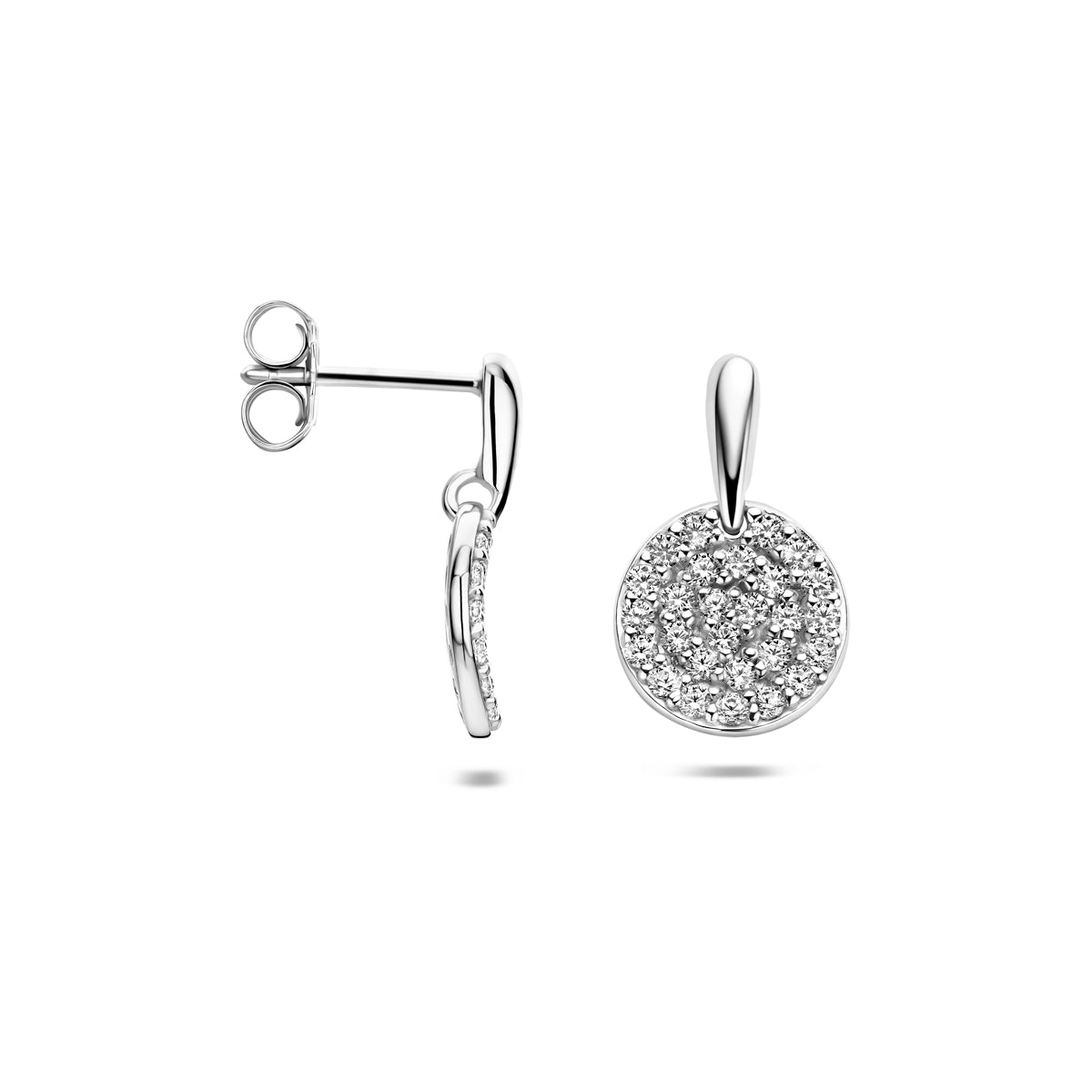 Oorhangers zirkonia zilver gerhodineerd 17,5 mm