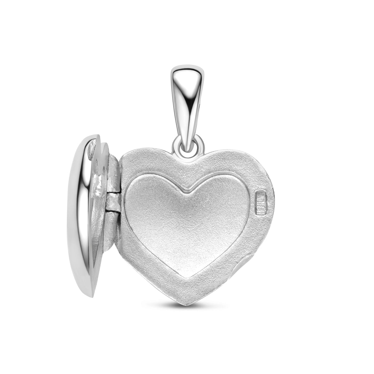 Hanger medaillon hart zilver gerhodineerd 12 mm