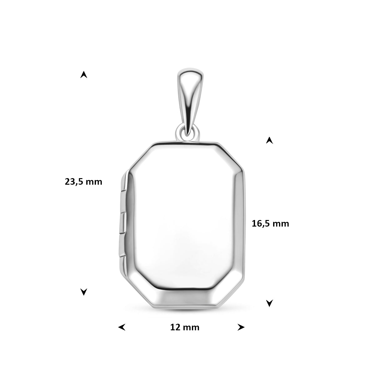 Hanger medaillon zilver gerhodineerd 16,5 mm