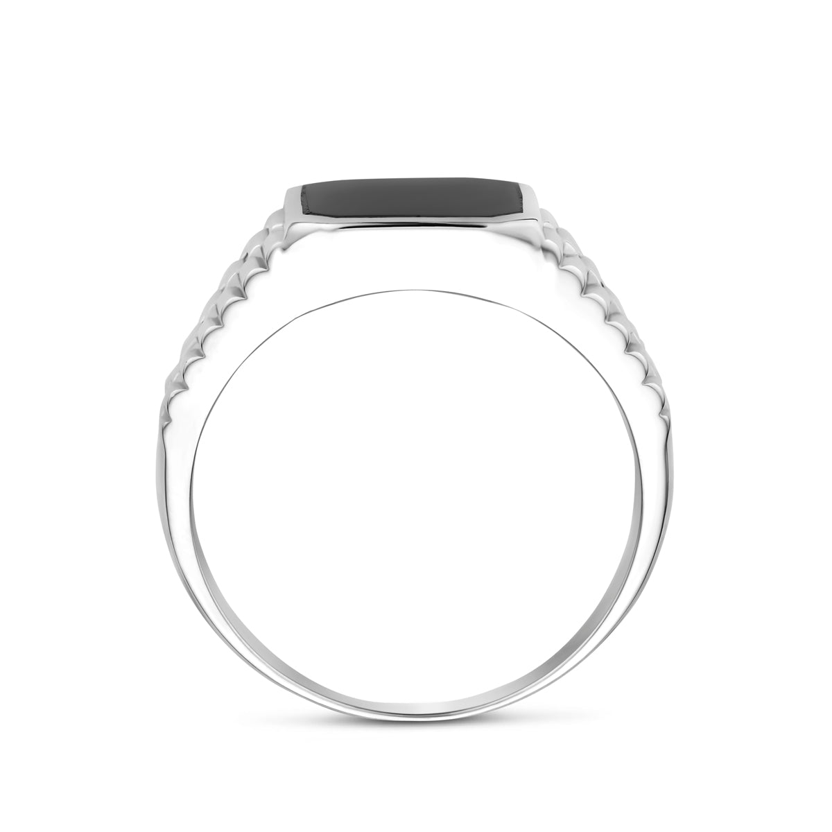 Zegelring onyx zilver gerhodineerd zwart