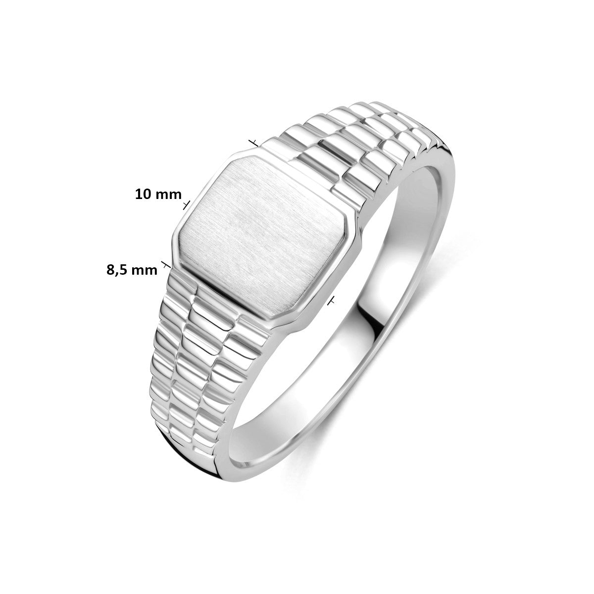 Ring zilver gerhodineerd 8.5 mm