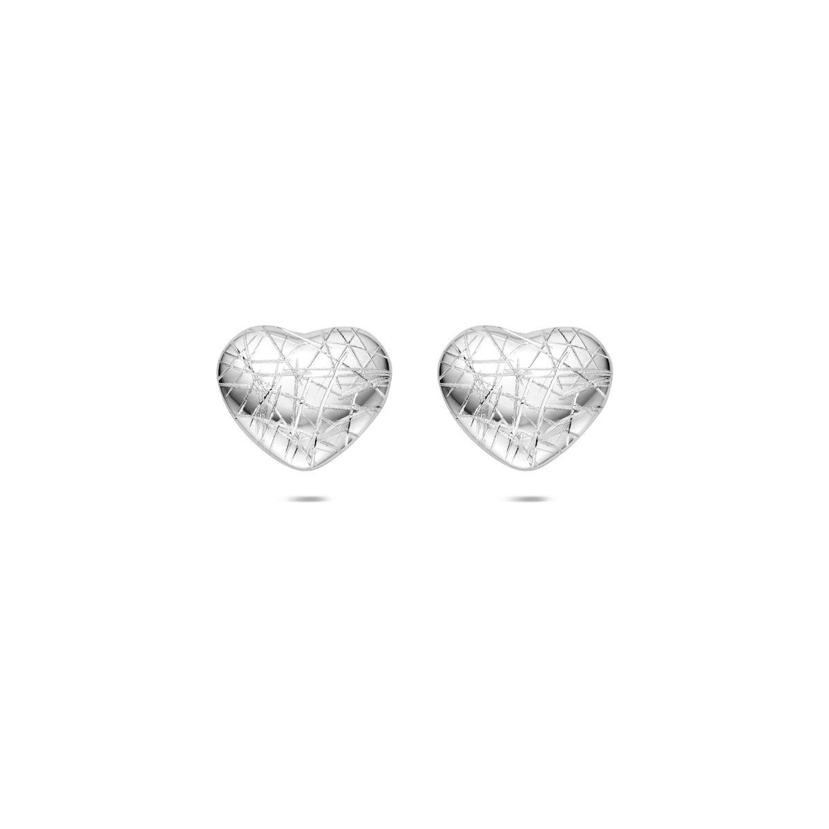 Oorknoppen gescratcht zilver gerhodineerd 7,5 mm