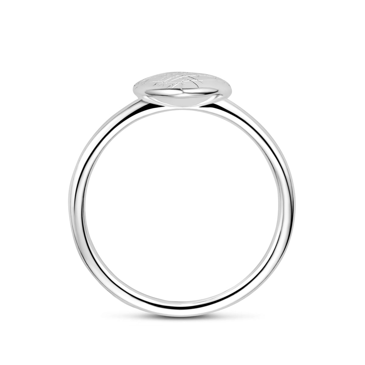 Ring hart gescratcht zilver gerhodineerd