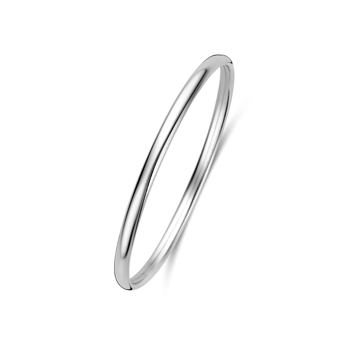 Bangle dop 4 mm ovale buis zilver gerhodineerd 60 mm