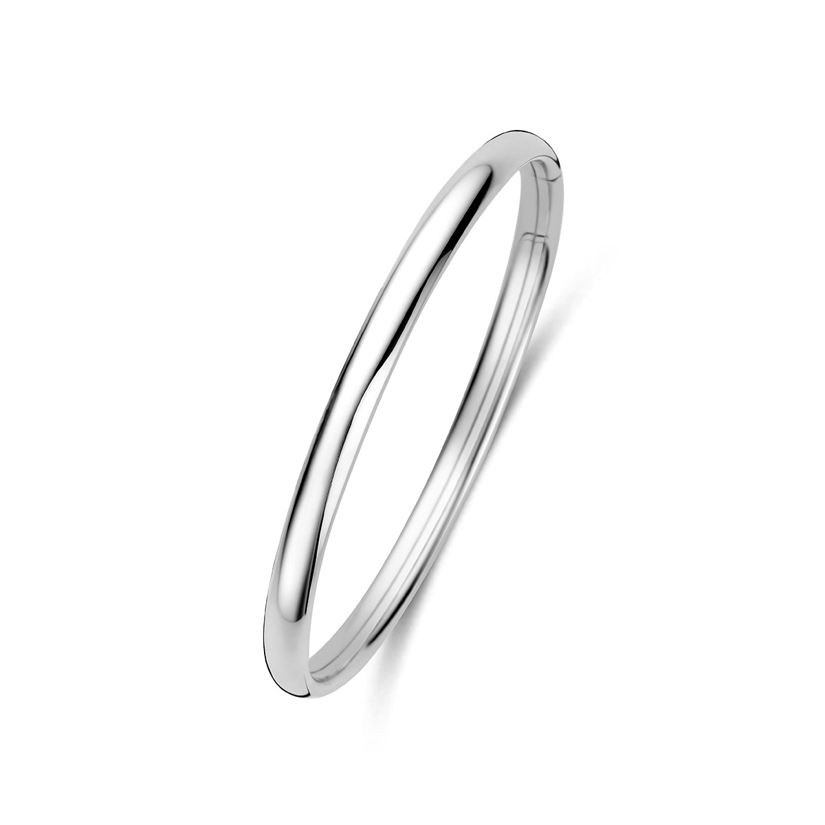 Bangle dop 5 mm ovale buis zilver gerhodineerd 60 mm