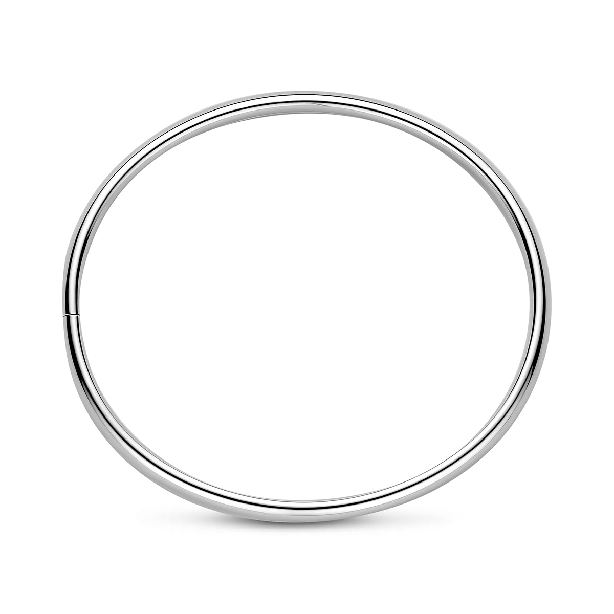 Bangle dop 5 mm ovale buis zilver gerhodineerd 60 mm