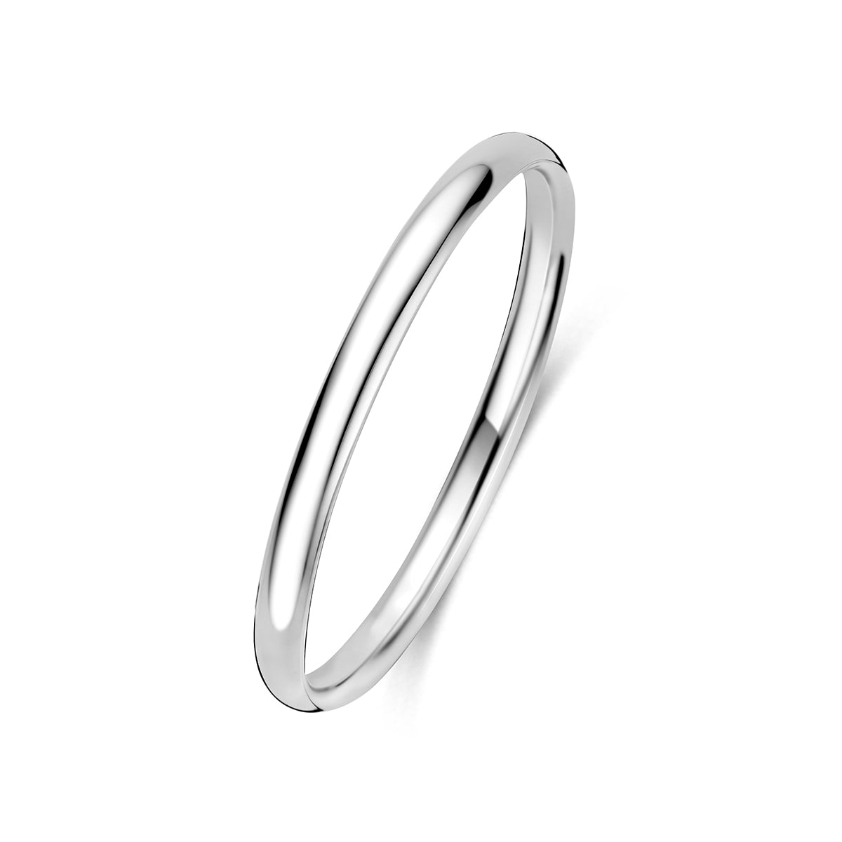 Bangle dop 6 mm ovale buis zilver gerhodineerd 60 mm