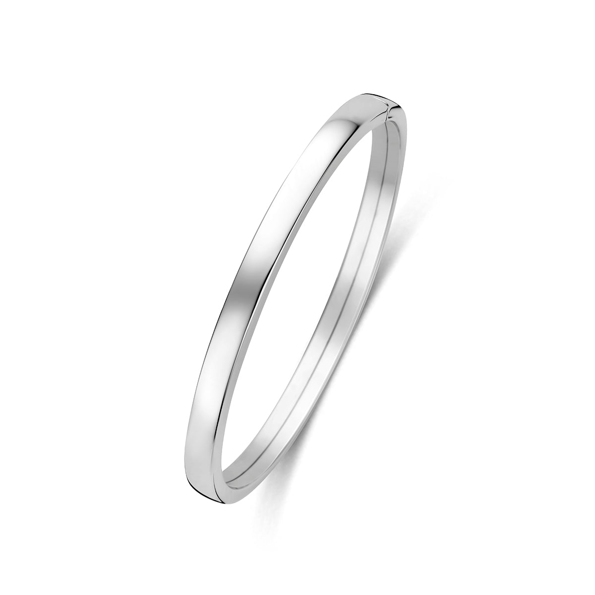 Bangle dop 5 mm vlakke buis zilver gerhodineerd 60 mm