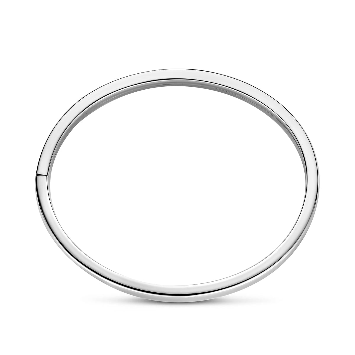 Bangle dop 6 mm vlakke buis zilver gerhodineerd 60 mm