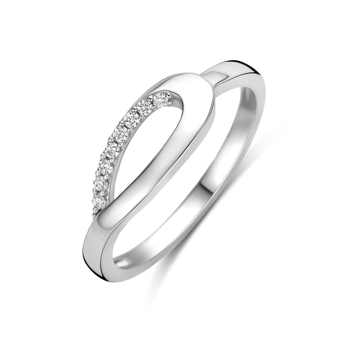 Ring zirkonia zilver gerhodineerd 1343053
