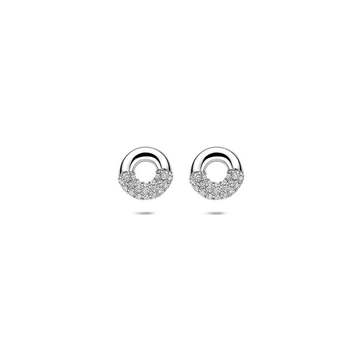 Oorknoppen zirkonia zilver gerhodineerd 7 mm