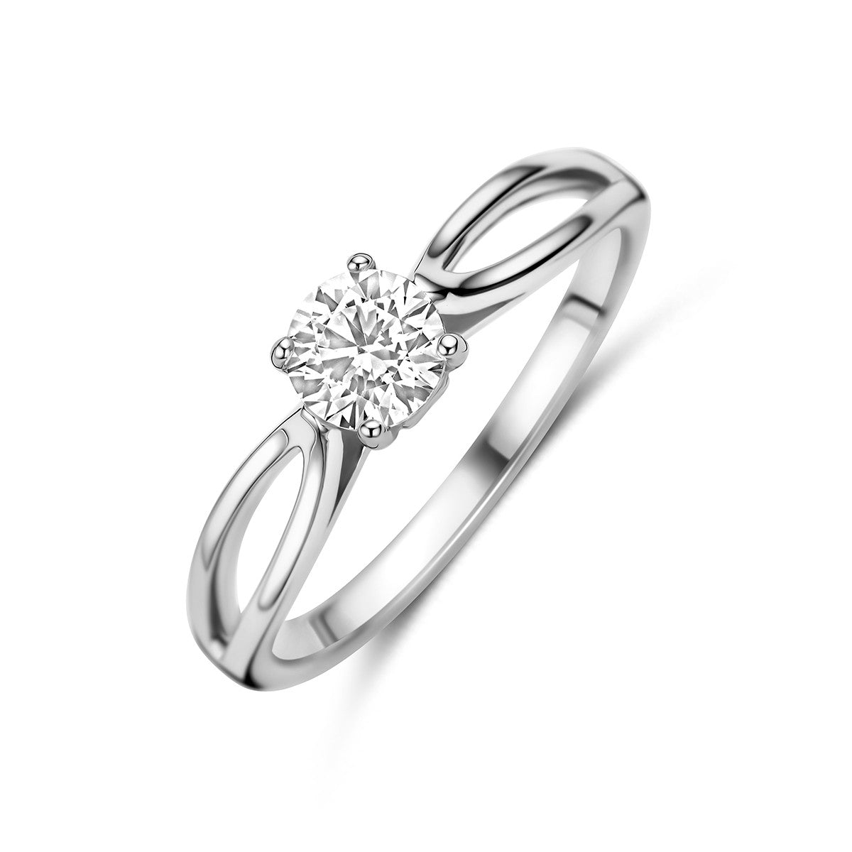 Ring zirkonia zilver gerhodineerd 5 mm