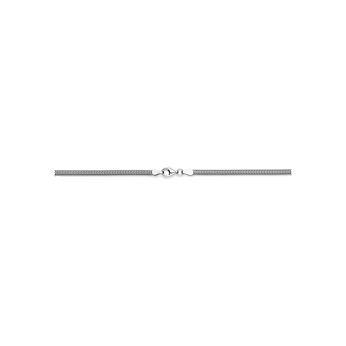 Collier slang plat (bol) 3 mm zilver gerhodineerd 45 cm