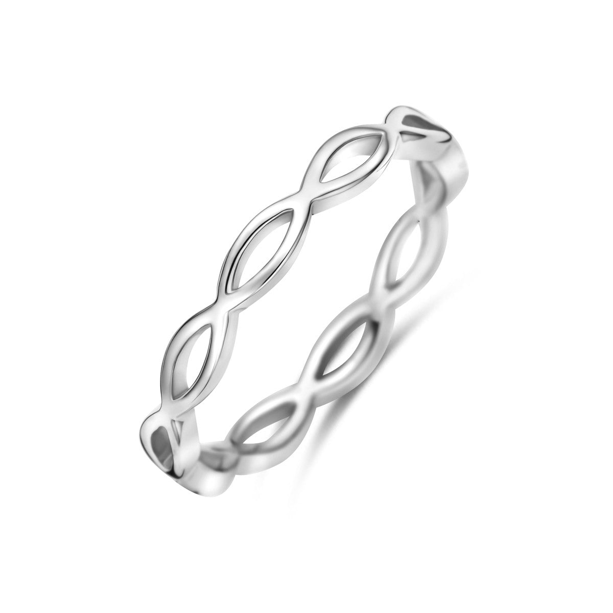 Ring schakel zilver gerhodineerd 3 mm