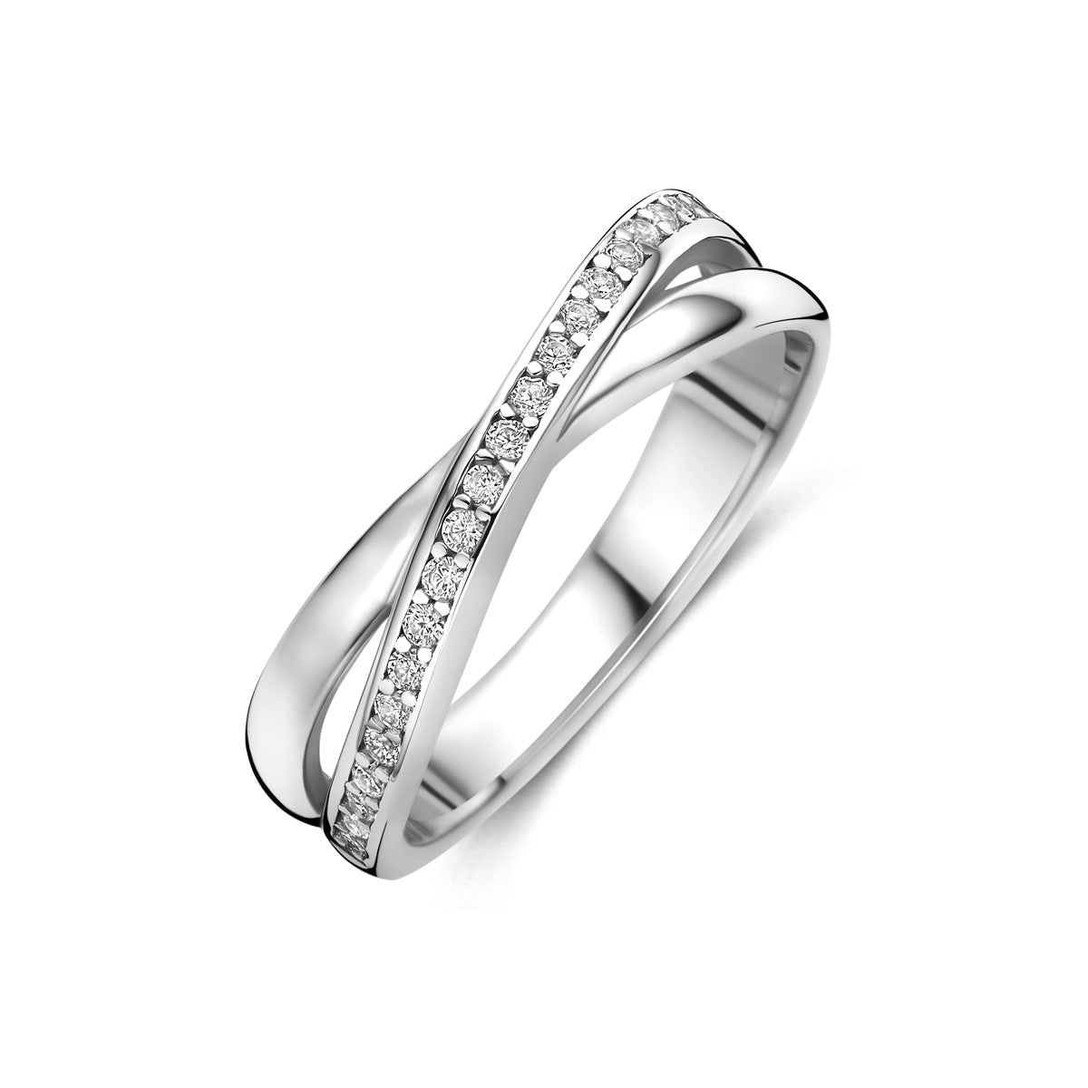 Ring zirkonia zilver gerhodineerd 1343319