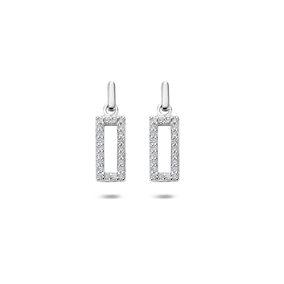 Oorhangers zirkonia zilver gerhodineerd 16,5 mm