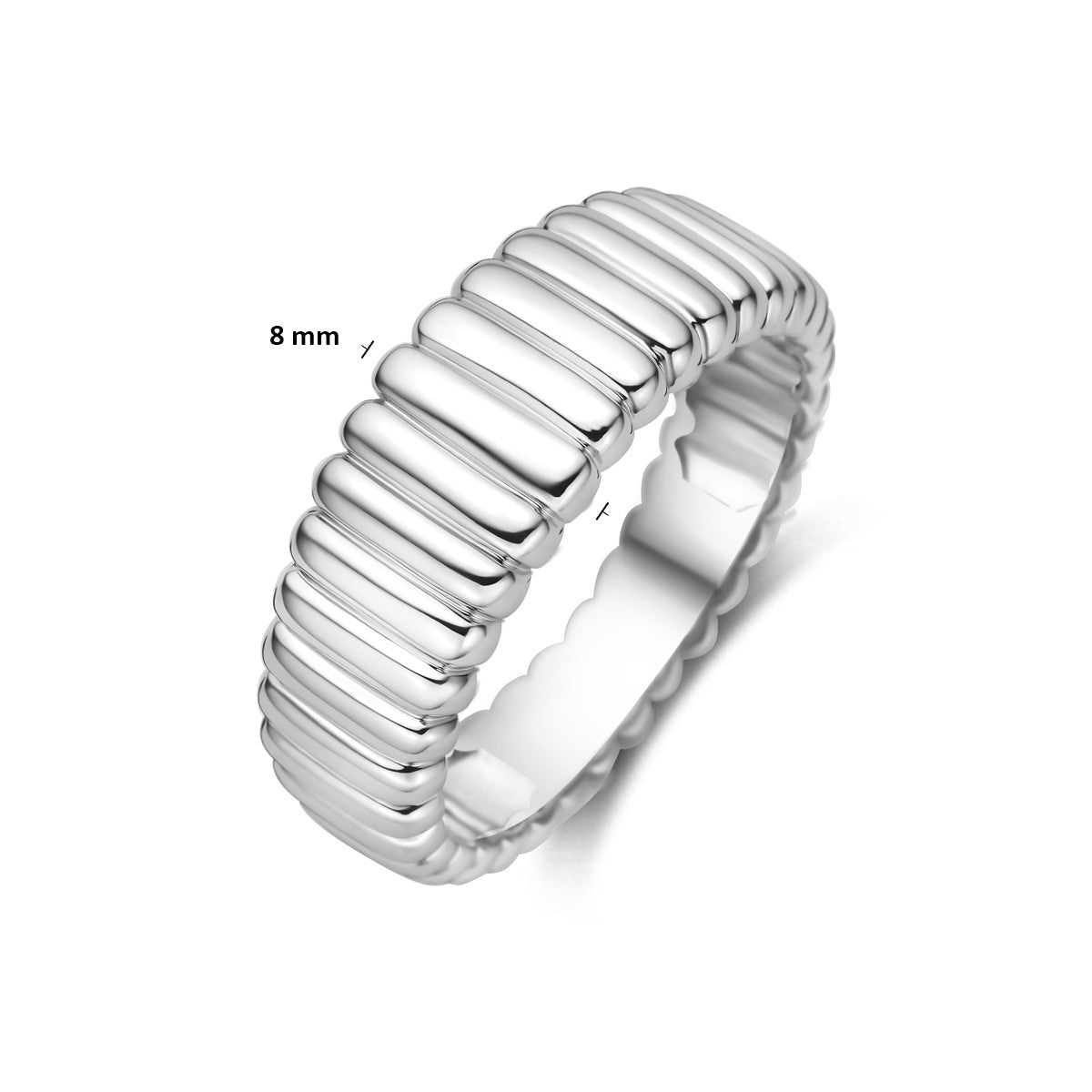 Ring zilver gerhodineerd 8 mm