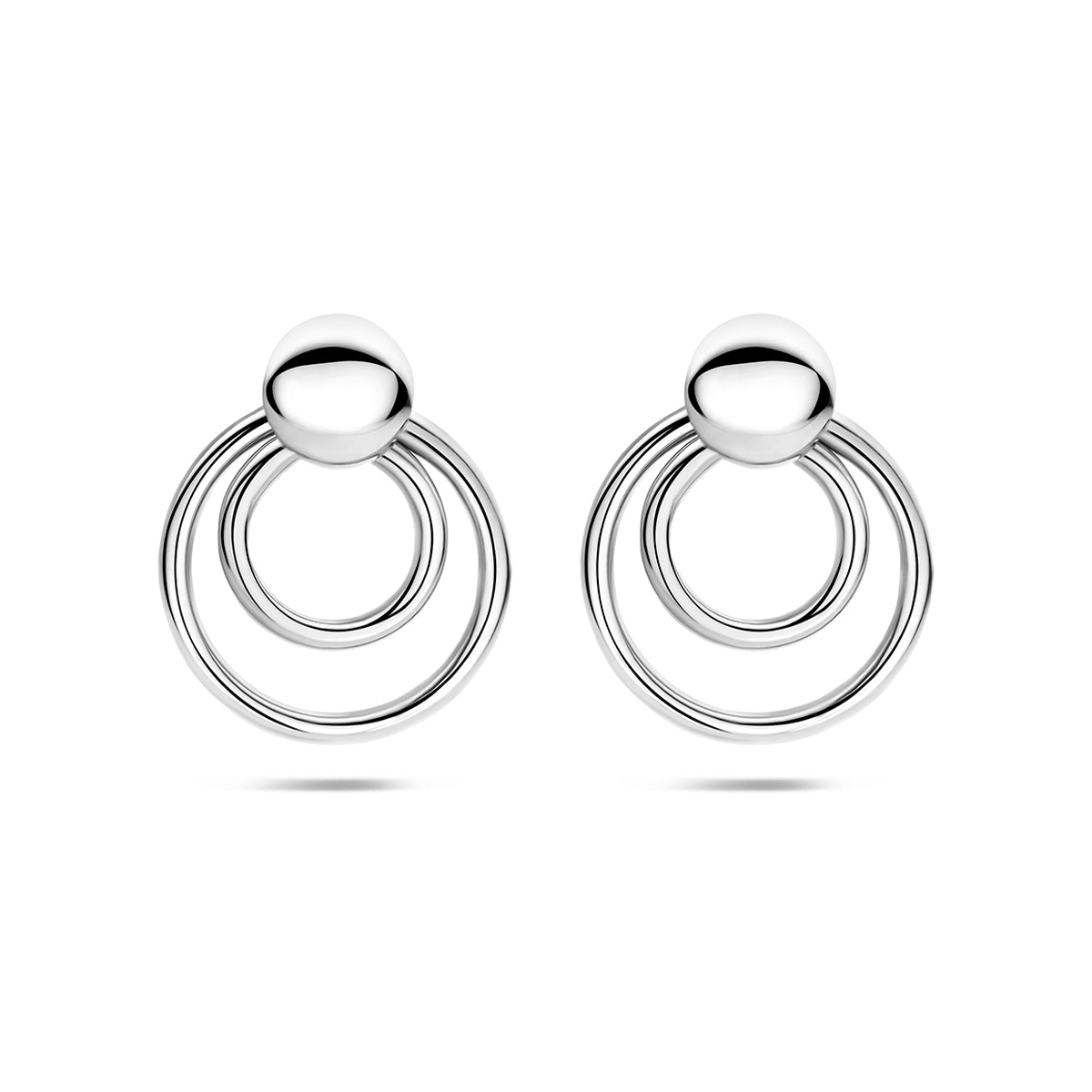 Oorhangers rond zilver gerhodineerd 18,5 mm
