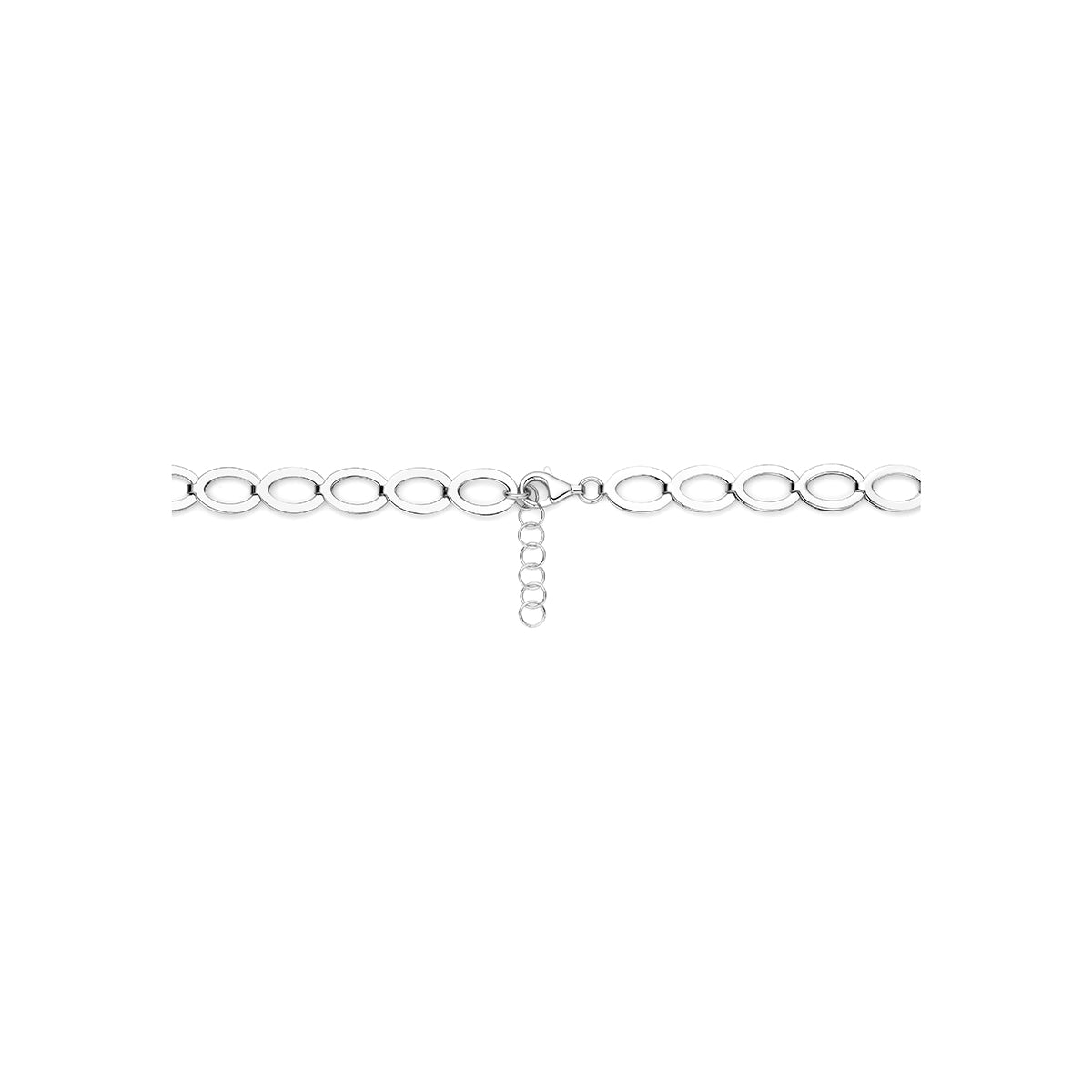 Collier 9,2 mm zilver gerhodineerd 42 + 3 cm