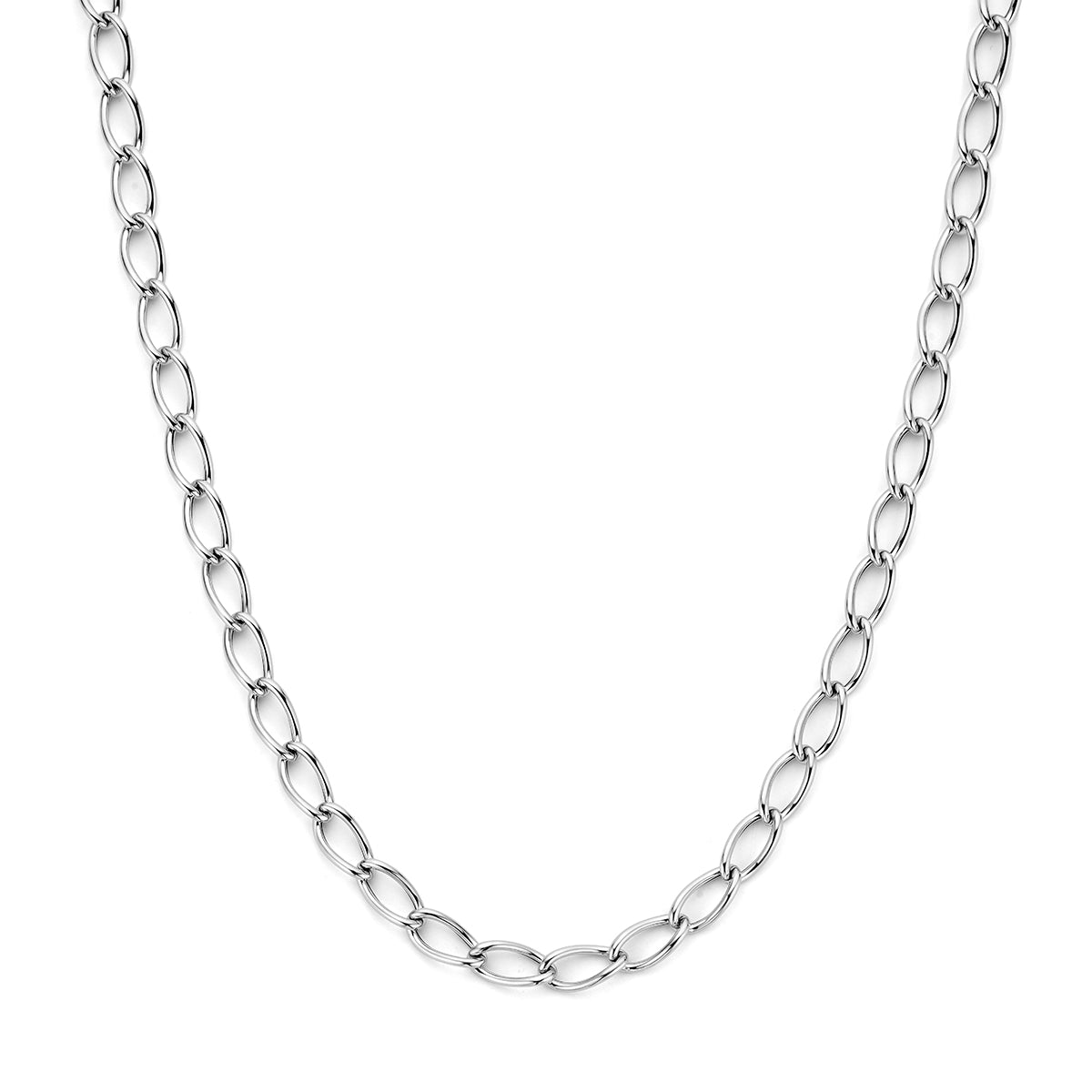 Collier 7,1 mm zilver gerhodineerd 45 cm