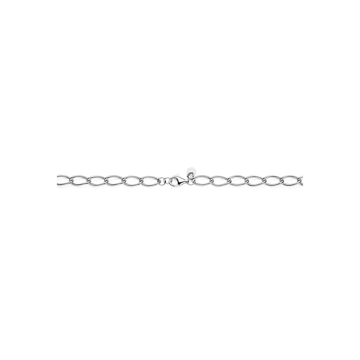 Collier 7,1 mm zilver gerhodineerd 45 cm
