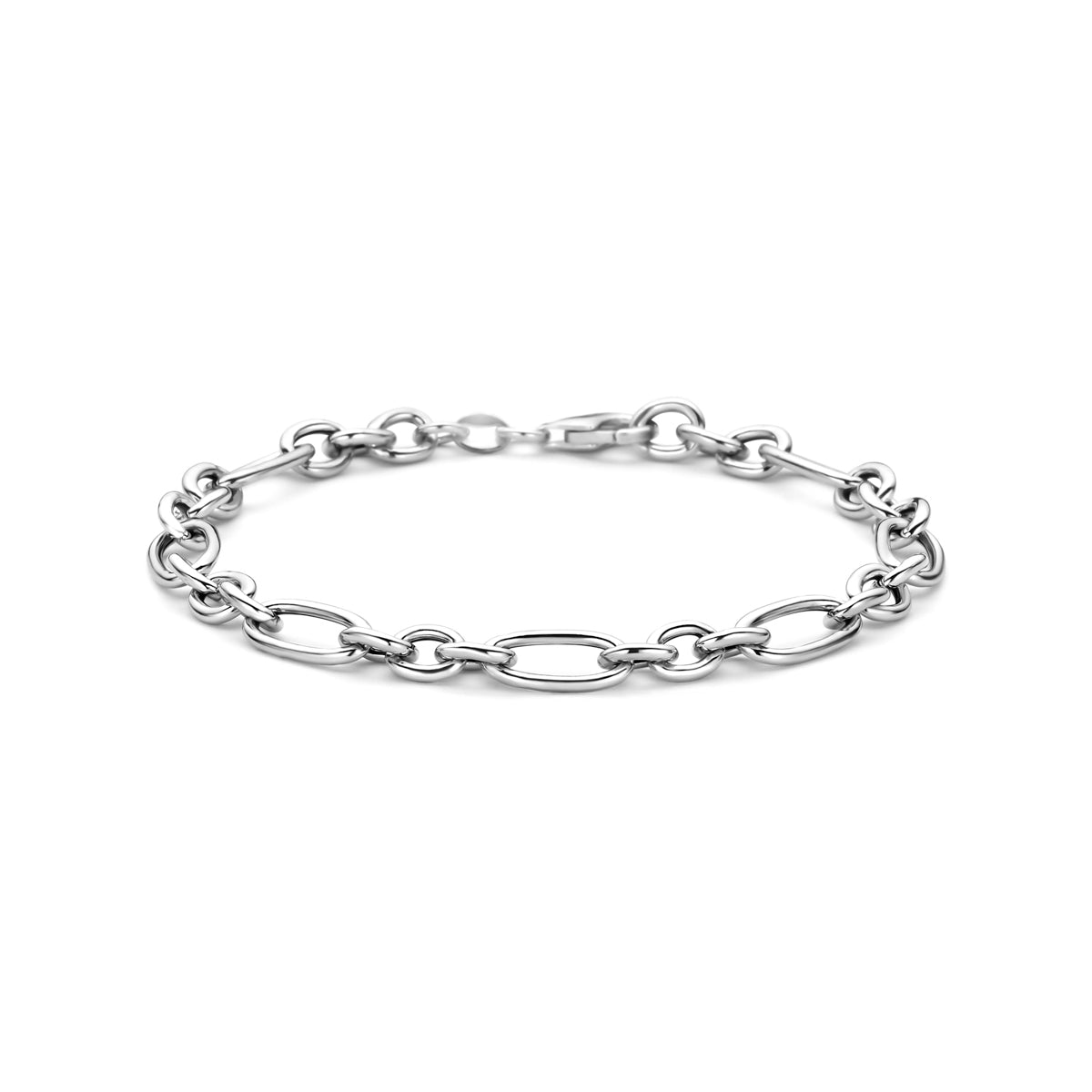 Armband 6 mm zilver gerhodineerd 19 cm