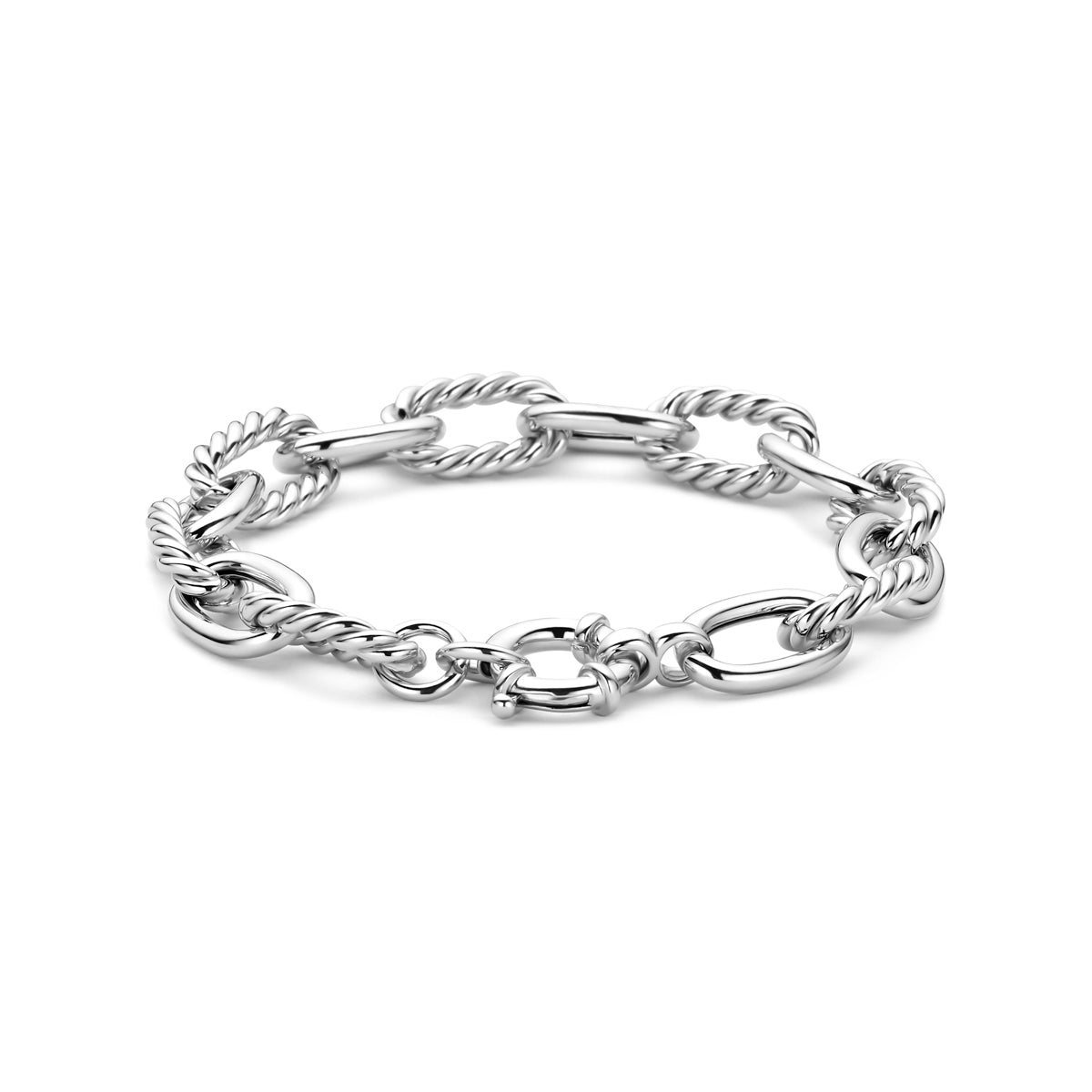 Armband groot veerslot 11 mm zilver gerhodineerd 20,5 cm