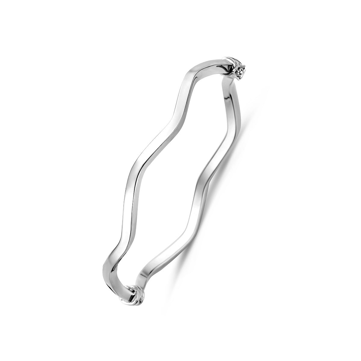 Bangle scharnier vlakke buis 3 mm zilver gerhodineerd 59 mm