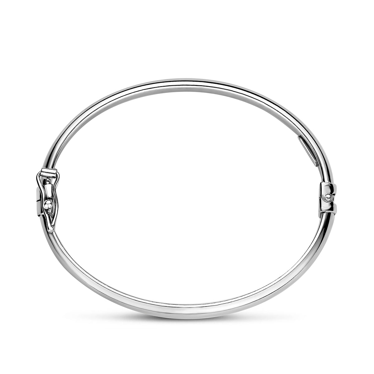 Bangle scharnier ovale buis 4 mm zilver gerhodineerd 45 mm