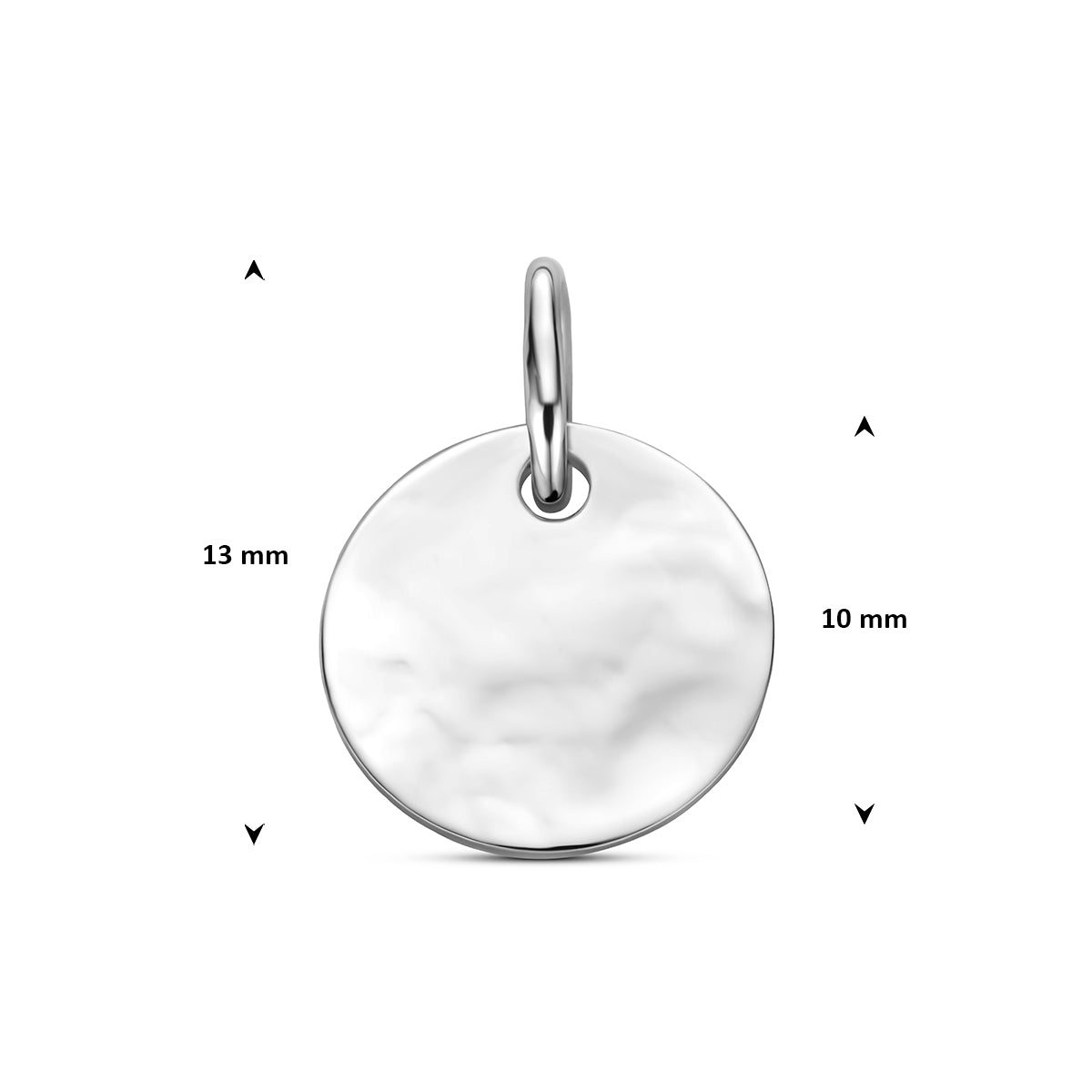 Graveerhanger rond zilver gerhodineerd 10 mm