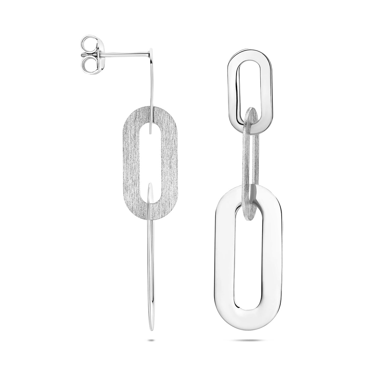 Oorhangers schakel zilver gerhodineerd 45 mm