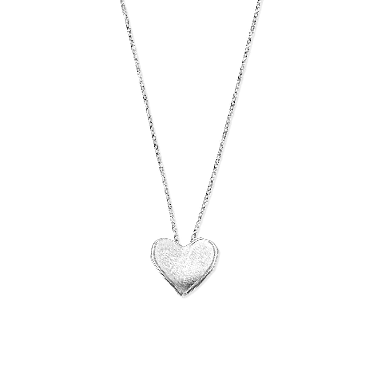 Collier hart zilver gerhodineerd 41 + 4 cm