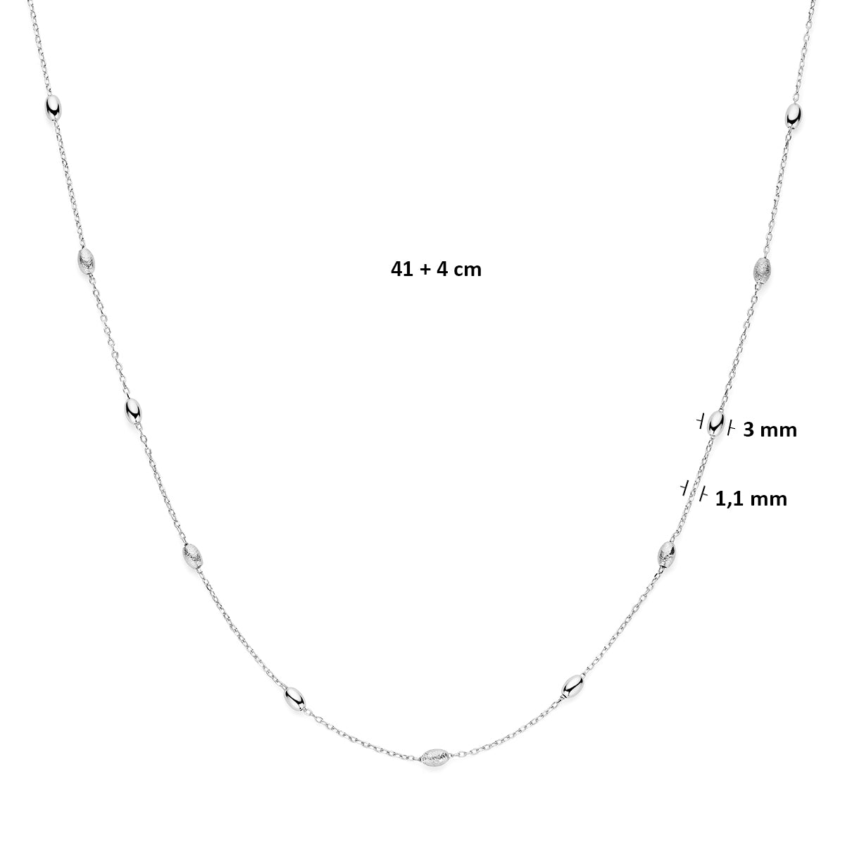Collier zilver gerhodineerd 41 + 4 cm 1343533