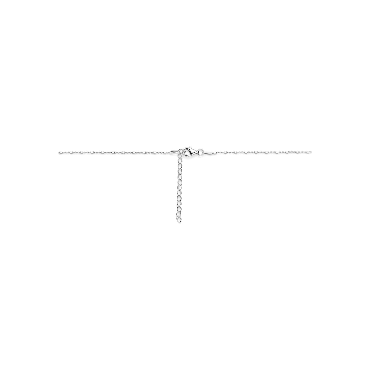 Collier koffieboon zilver gerhodineerd 41 + 4 cm