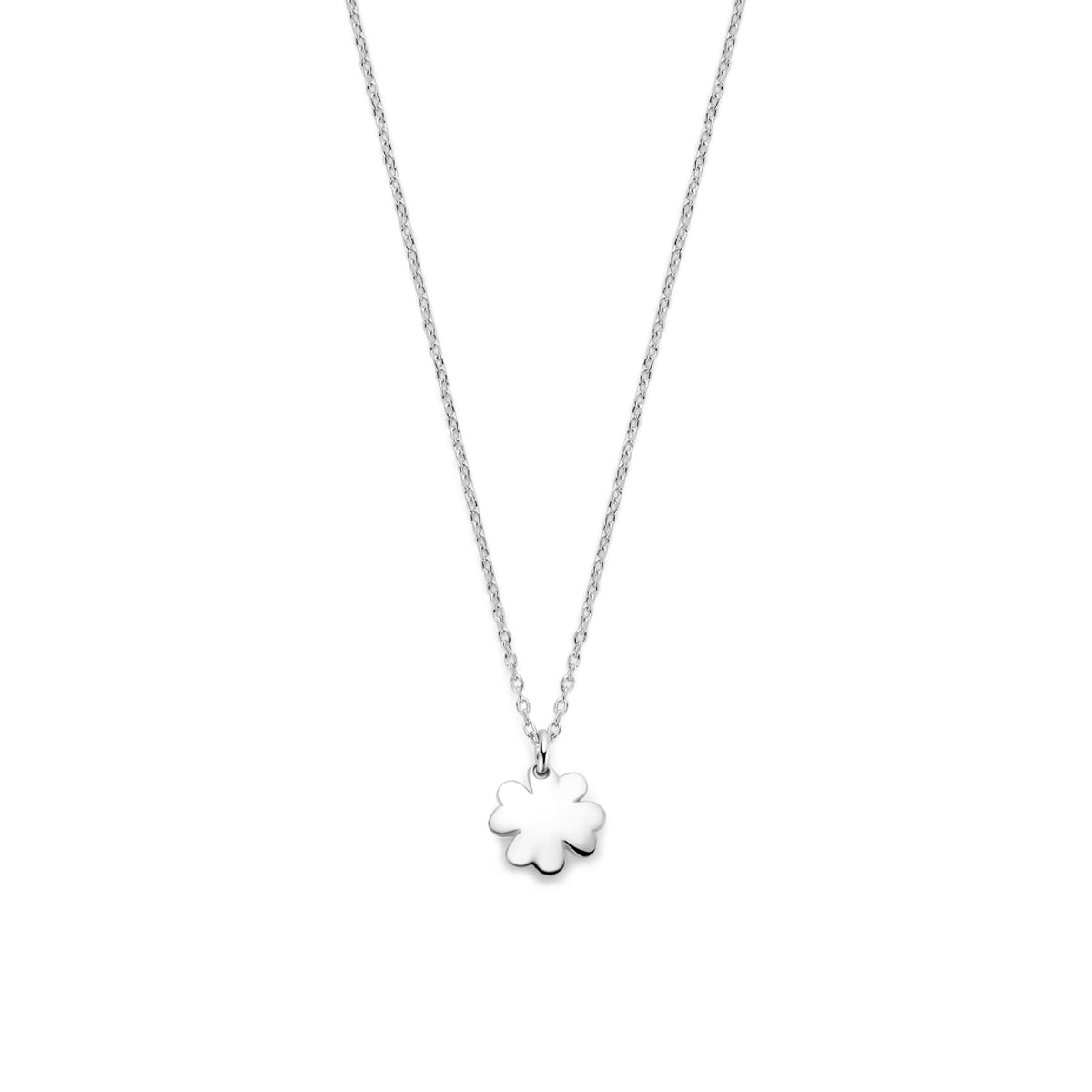 Collier klavertje zilver gerhodineerd 36 + 4 cm