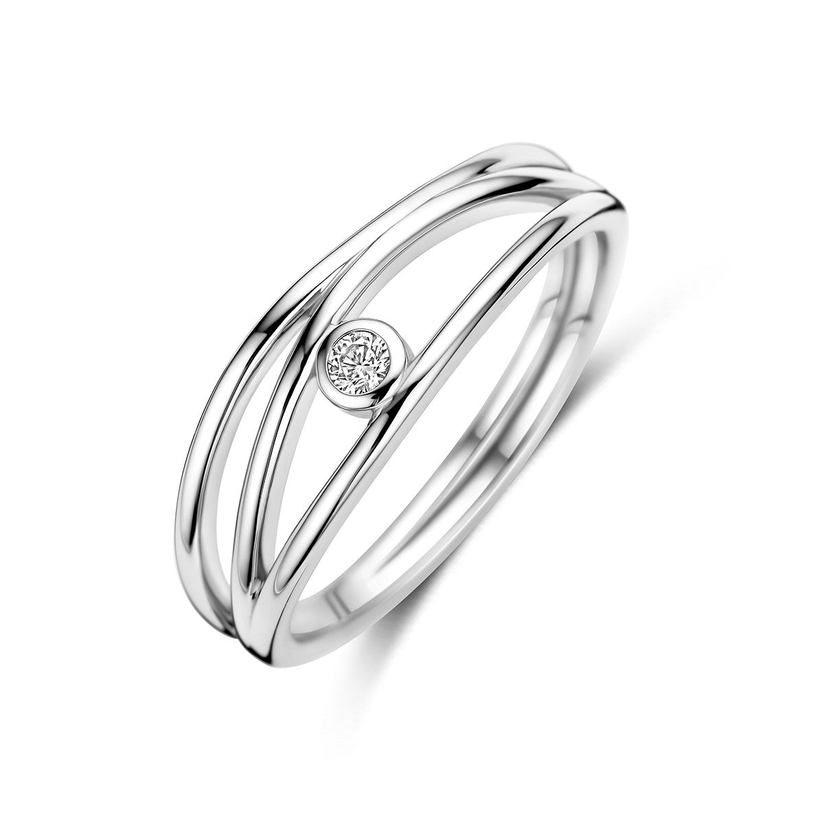 Ring zirkonia zilver gerhodineerd 1343576