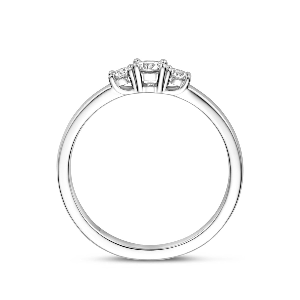 Ring zirkonia zilver gerhodineerd 1343580