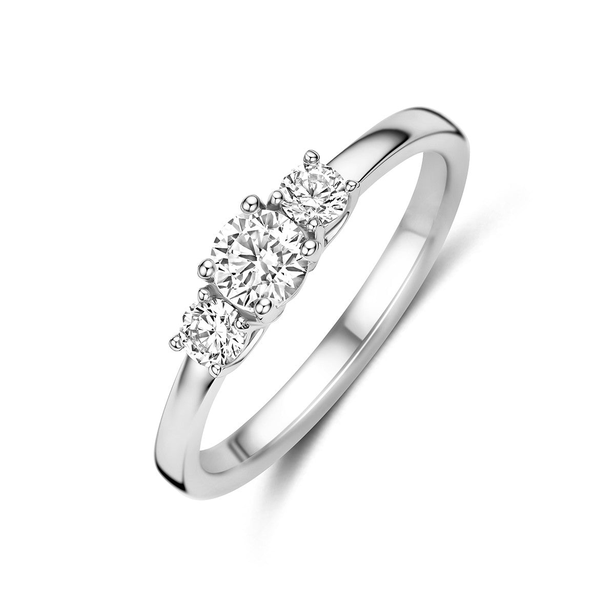Ring zirkonia zilver gerhodineerd 4.5 mm