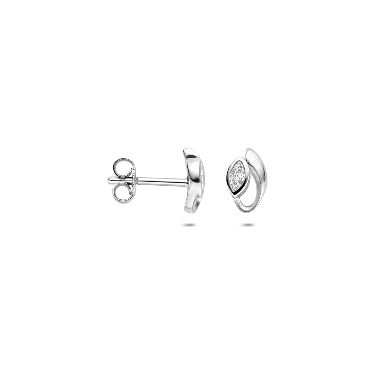 Fantasy Collection Oorknoppen zirkonia poli/mat zilver gerhodineerd 8,5 mm - afbeelding 3