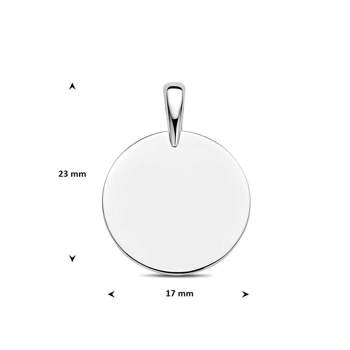 Graveerhanger rond zilver gerhodineerd 17 mm